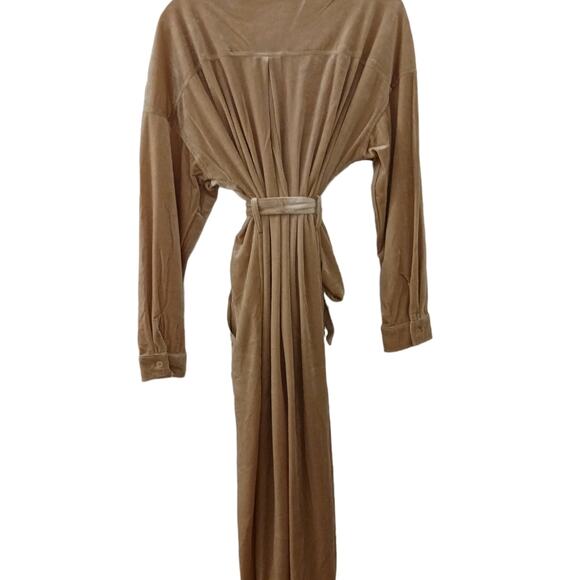 Toby Heart Ginger Velvet Trench Long Jacket Love Indie Sz M Beige Velour Classic - Picture 10 of 16